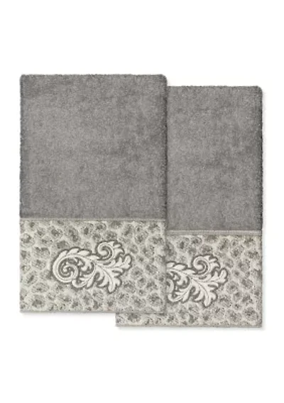 APRIL 2PC Embellished Hand Towel Set
