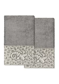 APRIL 2PC Embellished Hand Towel Set