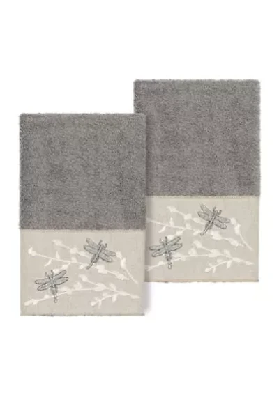 BRAELYN 2PC Embellished Hand Towel Set