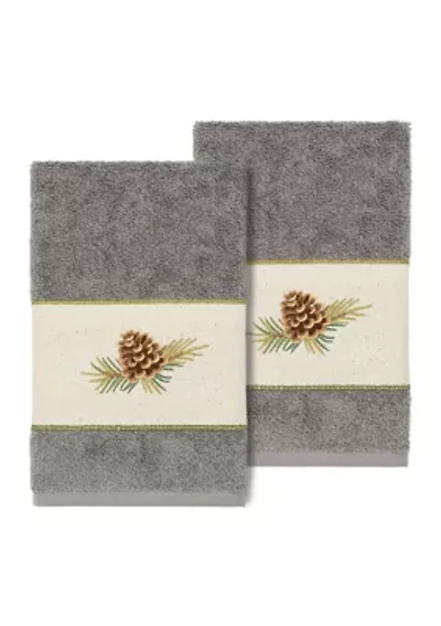 PIERRE 2PC Embellished Hand Towel Set