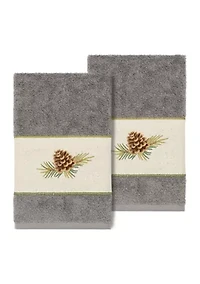 PIERRE 2PC Embellished Hand Towel Set