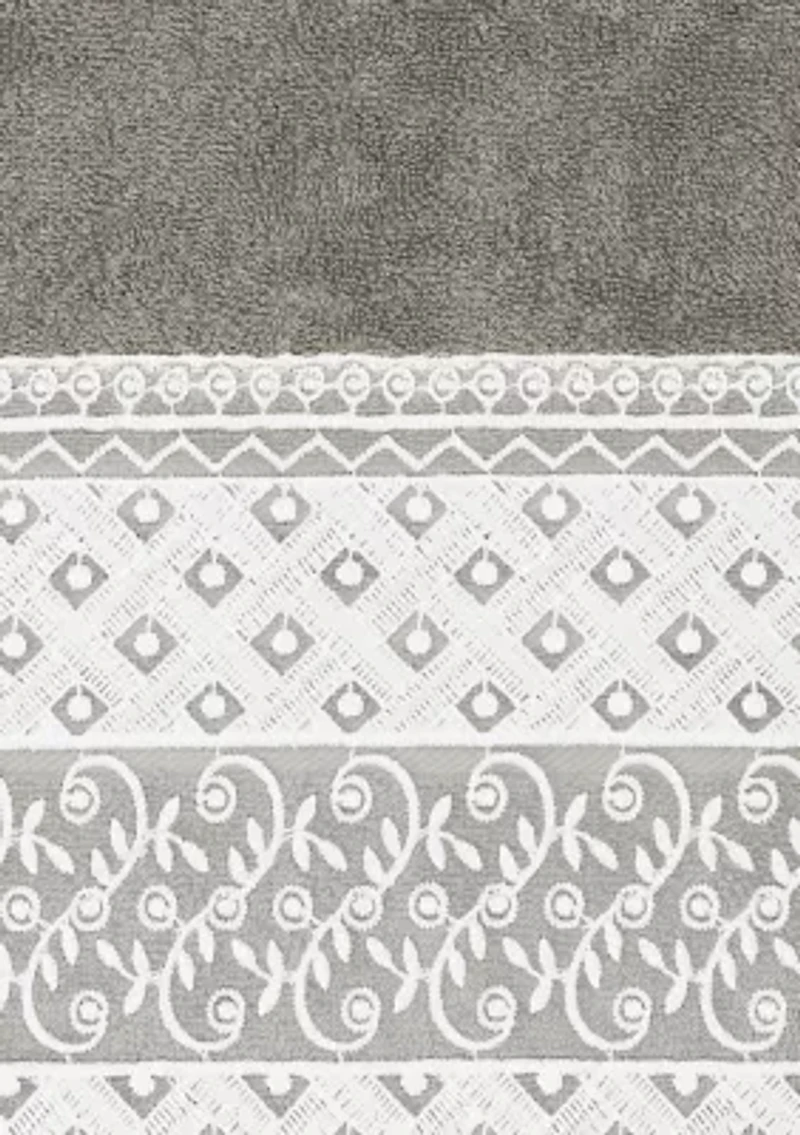 AIDEN 3PC White Lace Embellished Towel Set