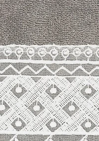 AIDEN 3PC White Lace Embellished Towel Set