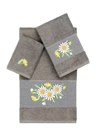 DAISY 3PC Embellished Towel Set