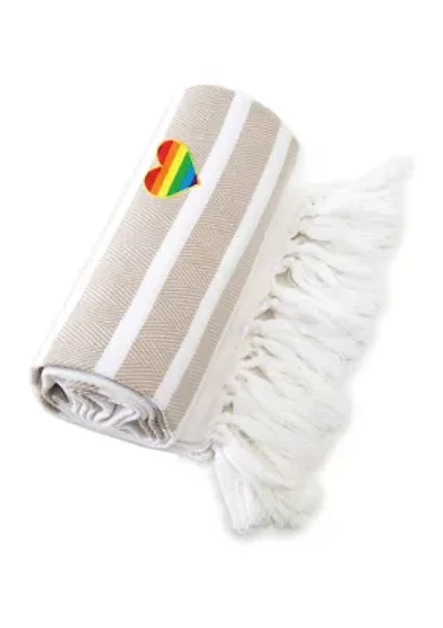 Herringbone Pestemal Beach Towel Heart