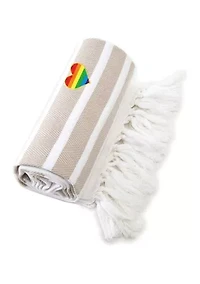 Herringbone Pestemal Beach Towel Heart