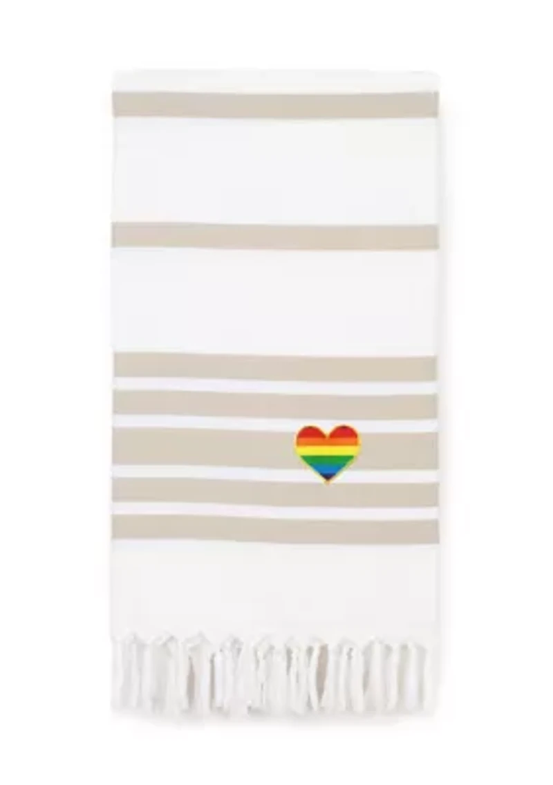 Herringbone Pestemal Beach Towel Heart