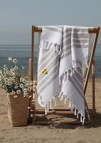 Herringbone Pestemal Beach Towel Heart