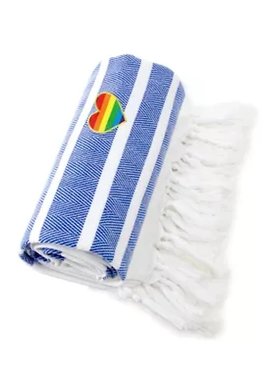 Herringbone Pestemal Beach Towel Heart