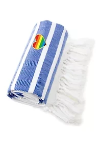 Herringbone Pestemal Beach Towel Heart