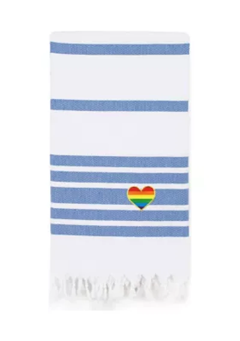Herringbone Pestemal Beach Towel Heart