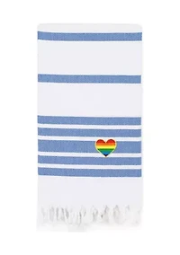 Herringbone Pestemal Beach Towel Heart