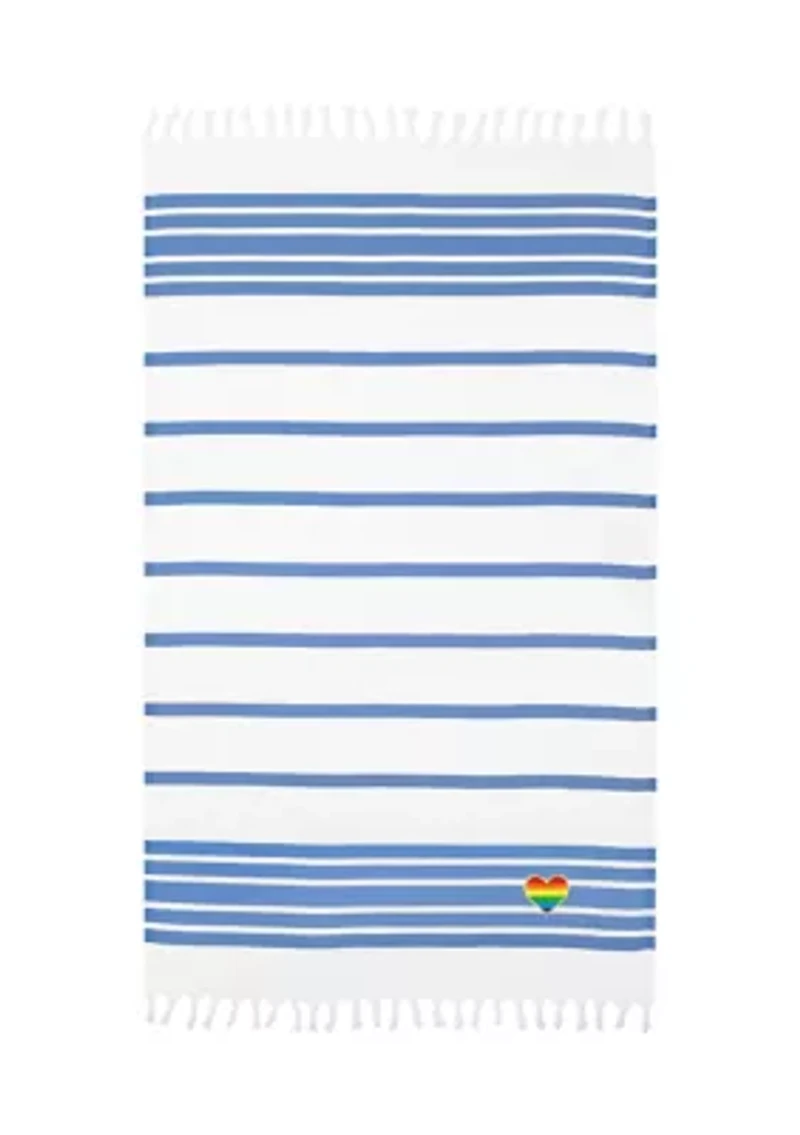 Herringbone Pestemal Beach Towel Heart
