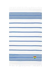 Herringbone Pestemal Beach Towel Heart