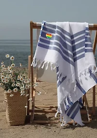 Herringbone Pestemal Beach Towel Heart