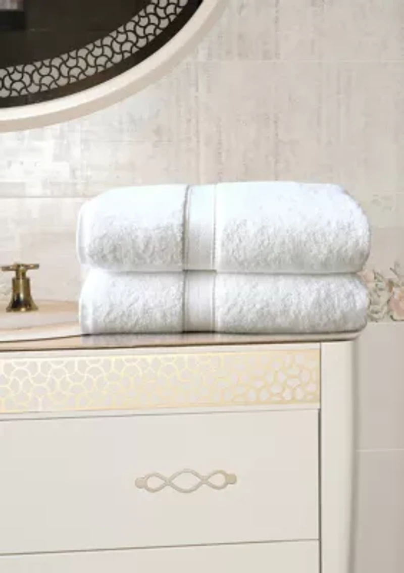 Set of 2 Turkish Cotton Terry Bath Sheets