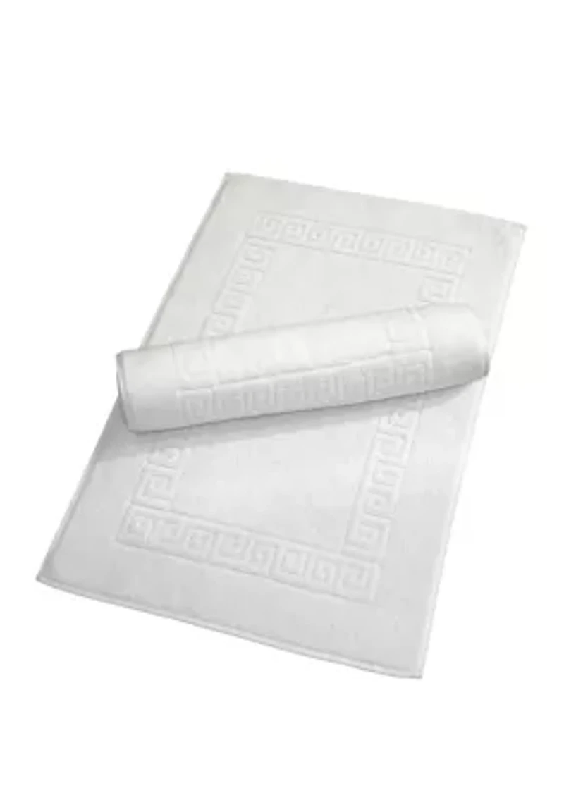 Set of 2 Turkish Cotton Greek Key Bath Mats