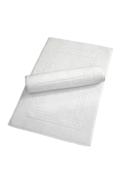 Set of 2 Turkish Cotton Greek Key Bath Mats