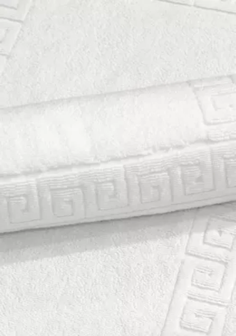 Set of 2 Turkish Cotton Greek Key Bath Mats