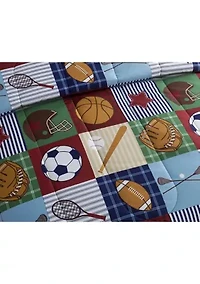 Team Sport Collegiate Comforter Set with Football Novelty Pillow