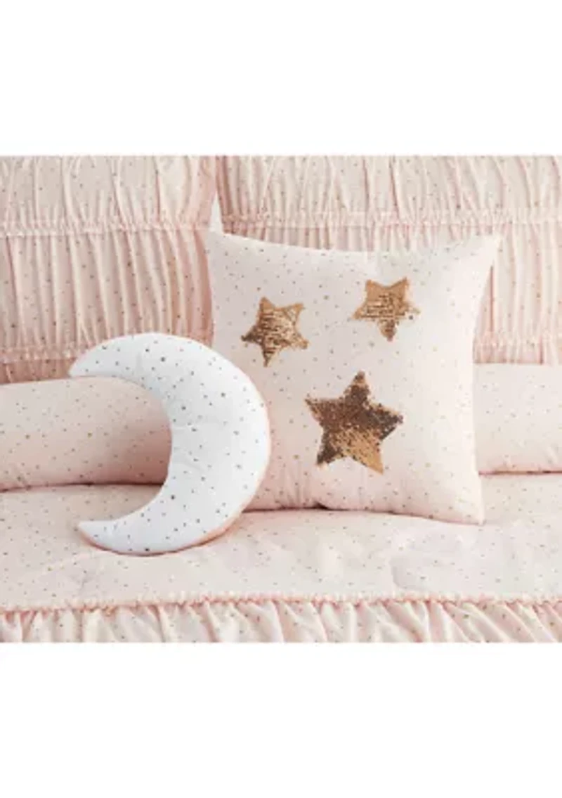 Celestial Princess Pink Smocked Texture Comforter Set with 2 Decorative Pillows