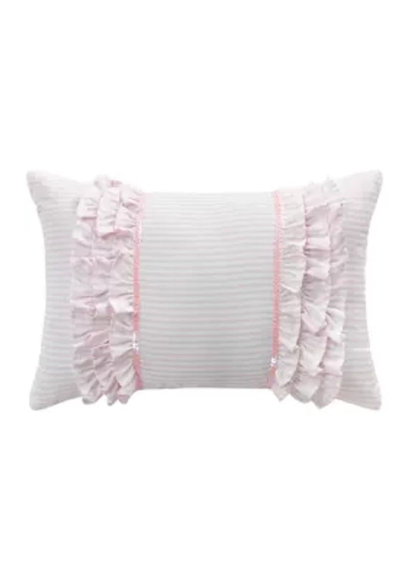 Rainbow Rouched Comforter Set with 2 Decorative Pillows