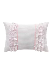 Rainbow Rouched Comforter Set with 2 Decorative Pillows