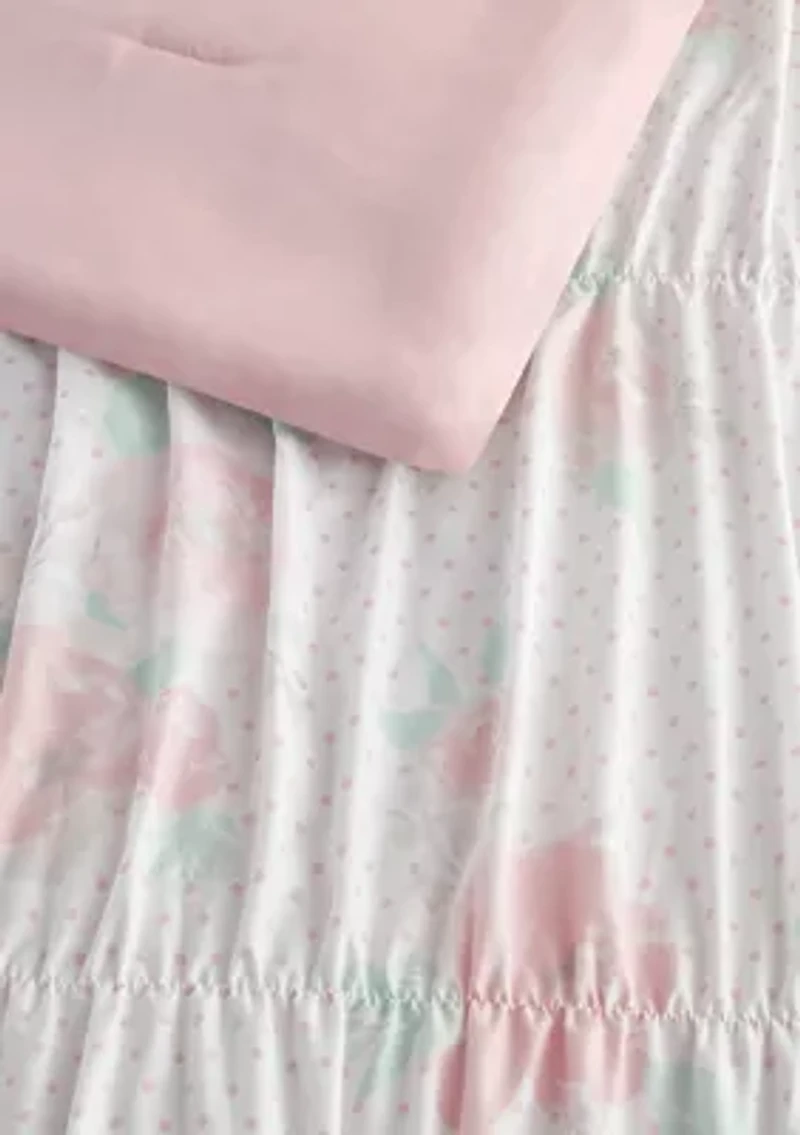 Tabitha Smocked Texture Pink Comforter Set with 2 Decorative Pillows