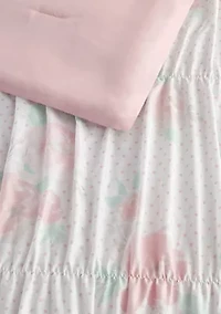Tabitha Smocked Texture Pink Comforter Set with 2 Decorative Pillows
