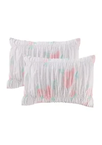 Tabitha Smocked Texture Pink Comforter Set with 2 Decorative Pillows