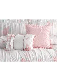 Tabitha Smocked Texture Pink Comforter Set with 2 Decorative Pillows