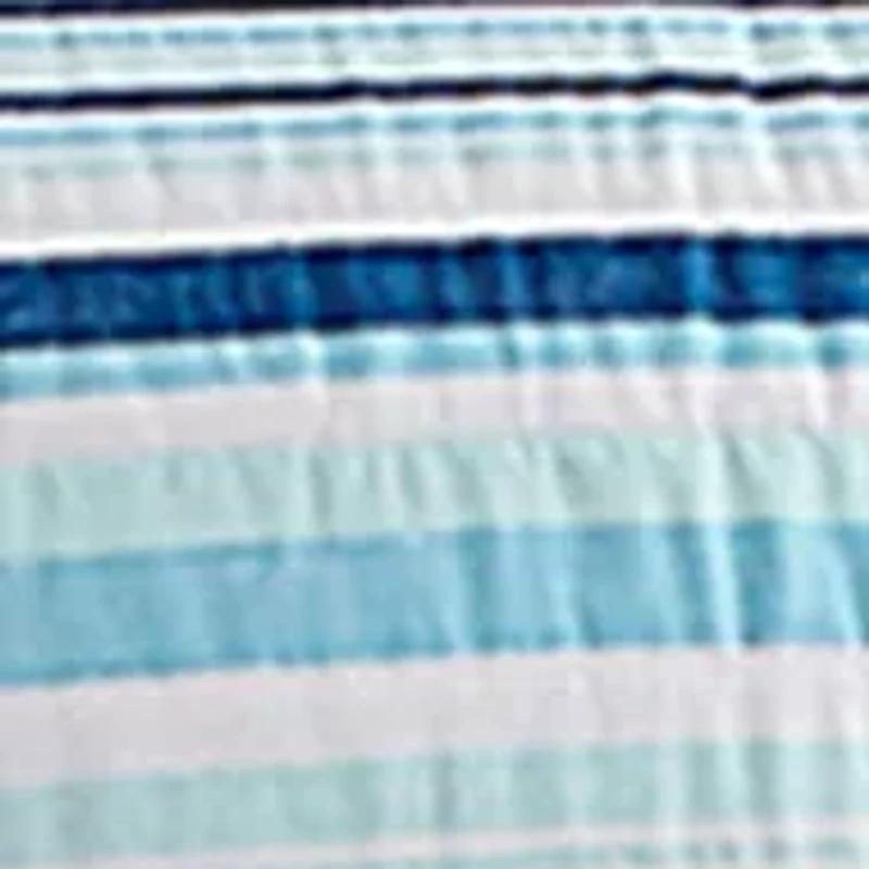 Newport Stripe Cotton Reversible Quilt Set