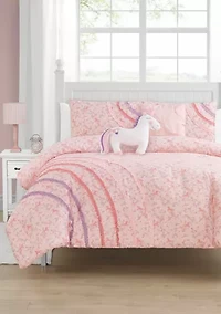 Rainbow Ruffle Ultra Soft Microfiber Comforter Set
