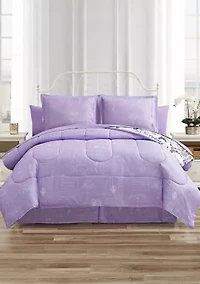 Paris Floral Lilac Ultra Soft Microfiber Reversible Comforter Set