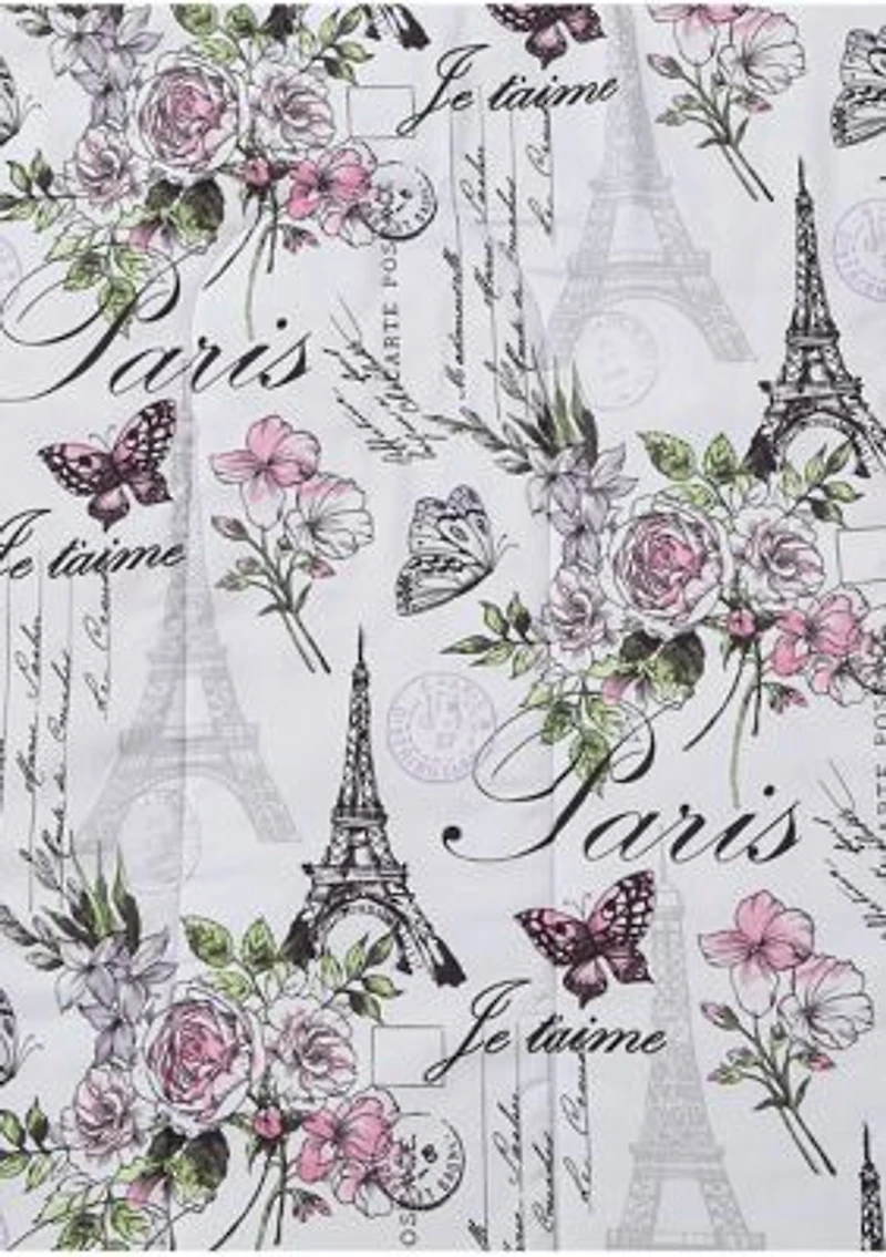 Paris Floral Lilac Ultra Soft Microfiber Reversible Comforter Set