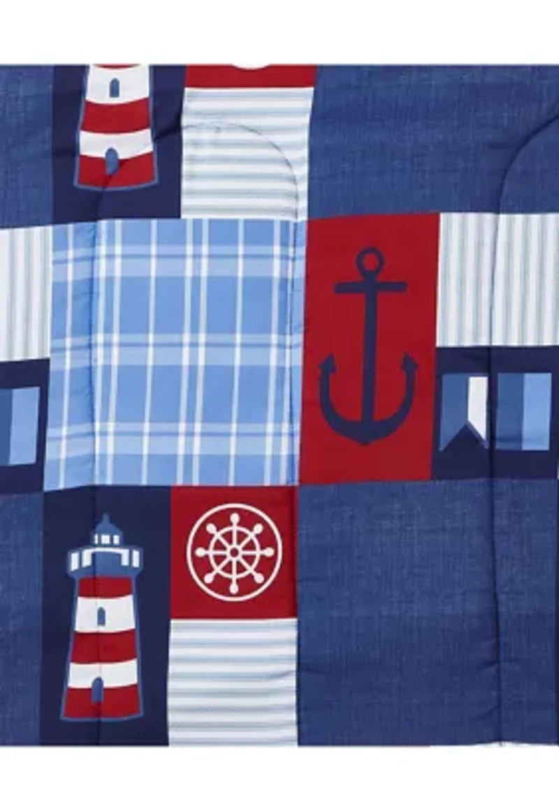 Nautical Patch Blue Ultra Soft Microfiber Comforter Set