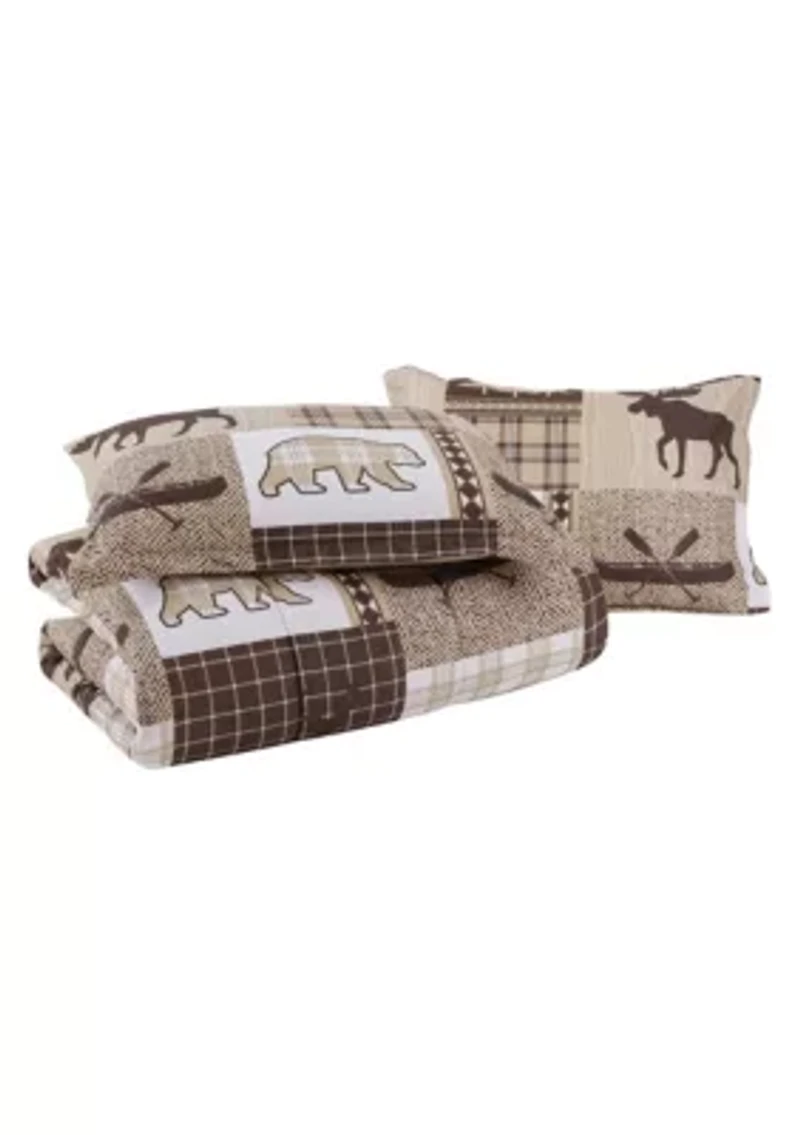 Canyon Trail Brown Microfiber Comforter Set