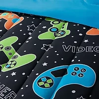 Video Gamer Set Black 2-3 Piece Ultra Soft Microfiber Comforter