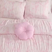 Dreamy Floral Boho Pink Embellished Girl's Soft Microfiber 3-4 Piece Comforter Set