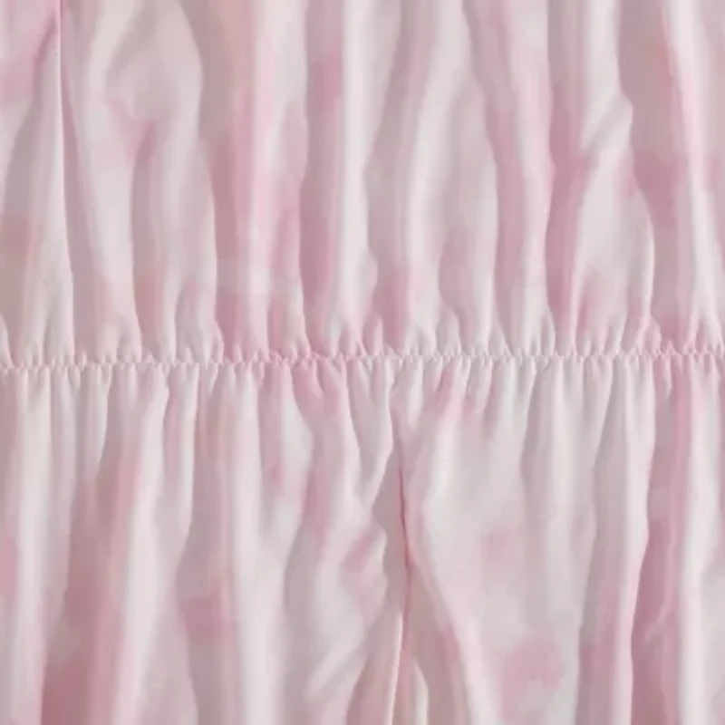 Dreamy Floral Boho Pink Embellished Girl's Soft Microfiber 3-4 Piece Comforter Set