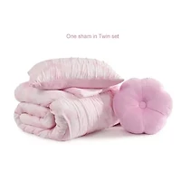 Dreamy Floral Boho Pink Embellished Girl's Soft Microfiber 3-4 Piece Comforter Set