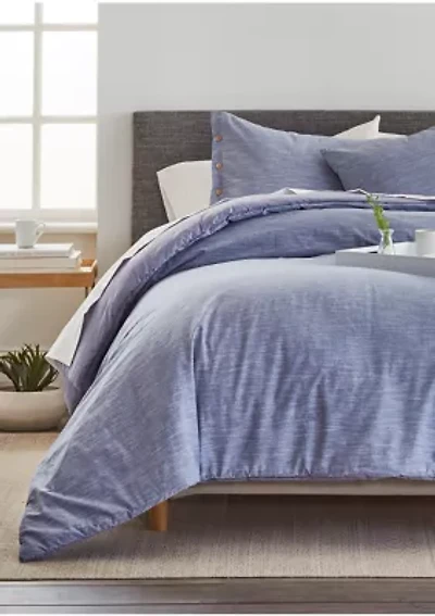 Chambray 3 Piece Full/Queen & King Comforter Set - Blue