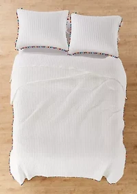 Rainbow Pom Reversible Quilt Set