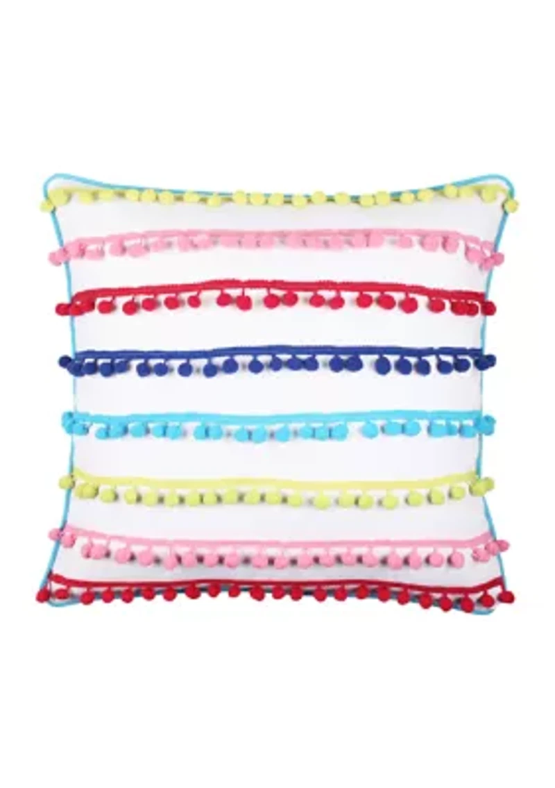 Pom Pom Multi Stripe PIllow 