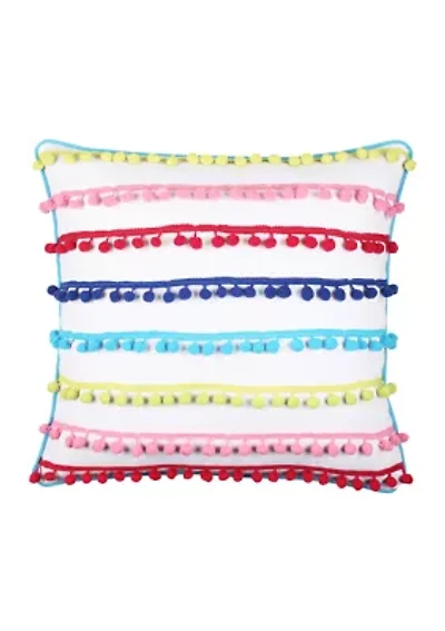 Pom Pom Multi Stripe PIllow 