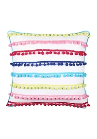 Pom Pom Multi Stripe PIllow 