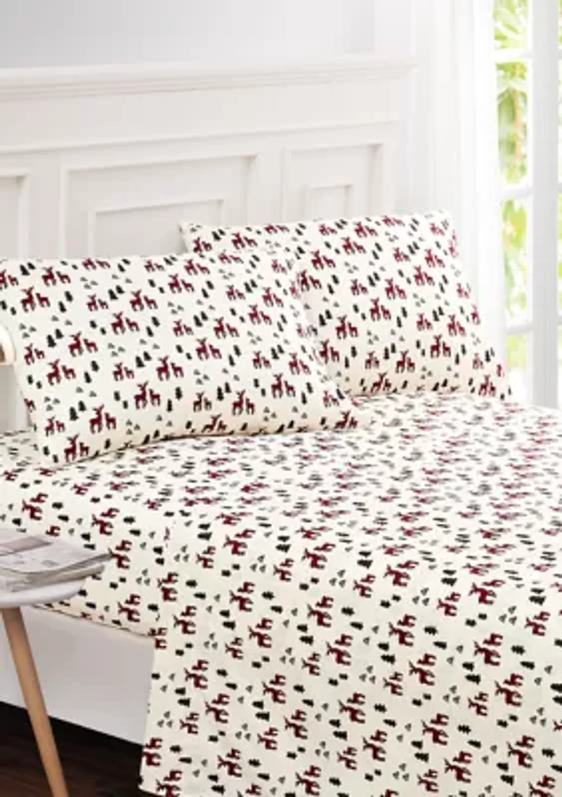 Plaid Deer Sheet Set