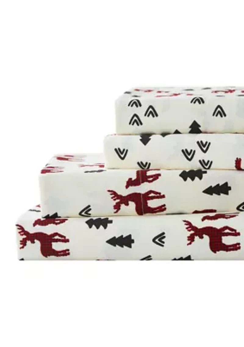 Plaid Deer Sheet Set