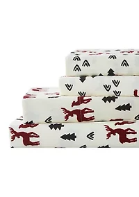 Plaid Deer Sheet Set