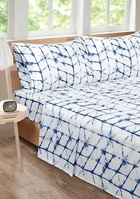 Blue Roxanne Tie Dye Sheet Set King